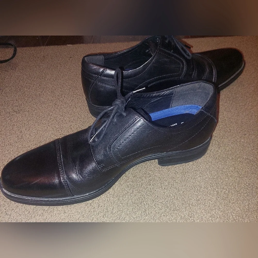 Florsheim Men Black Leather Oxford Shoes Timeless Design, Great Condition